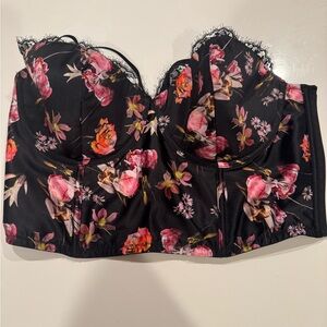 Victorias Secret Floral Black Corset Bra